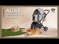 Load and play video in Gallery viewer, AGILE | Quick Fold Pet Stroller - Grey Husky