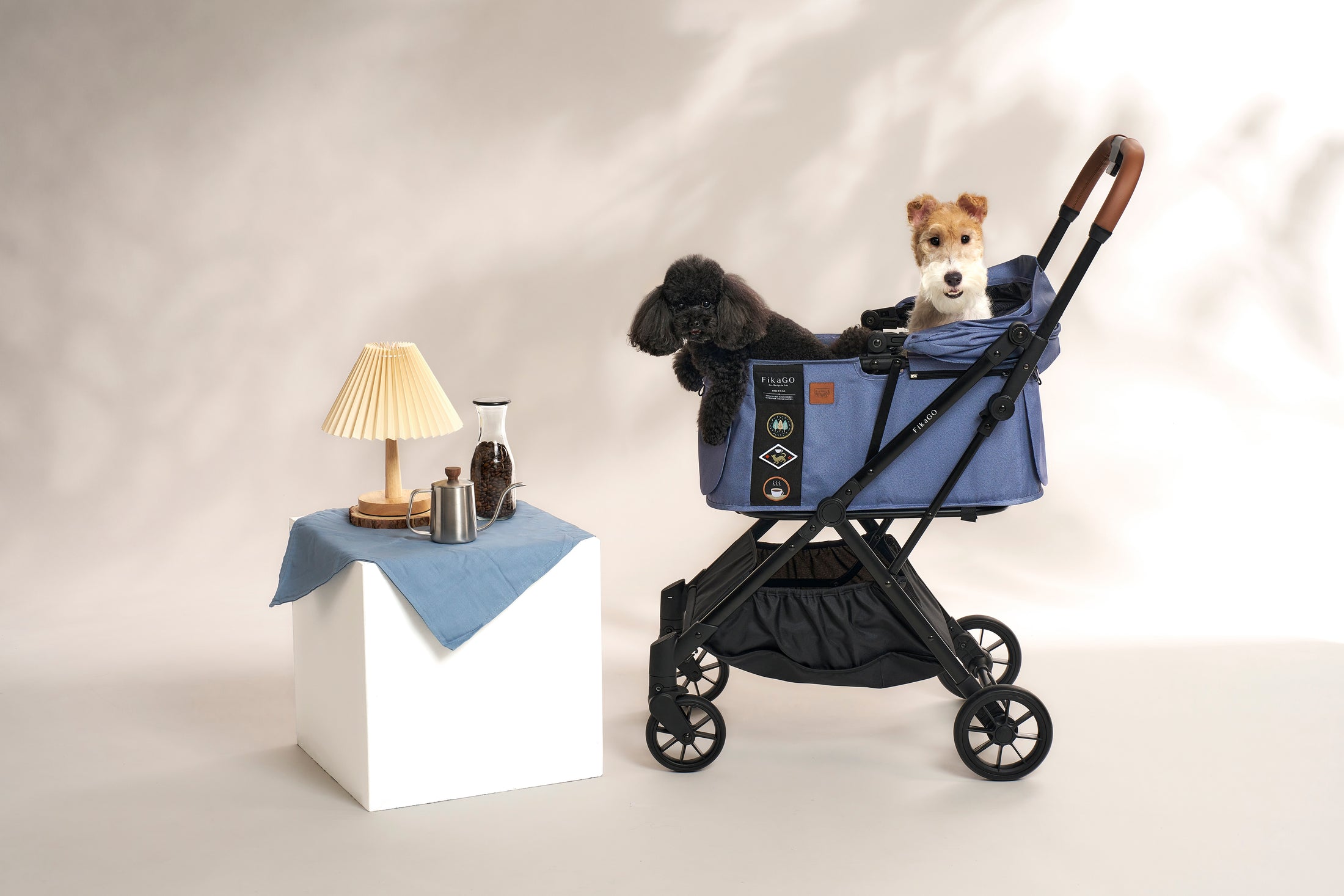 FREE TO GO | Auto Quick Folding Pet Stroller - Blue Note