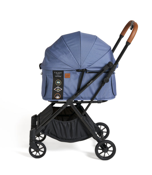 FREE TO GO | Auto Quick Folding Pet Stroller - Blue Note