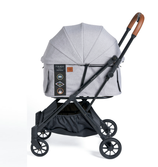 FREE TO GO | Auto Quick Folding Pet Stroller - Grey Husky
