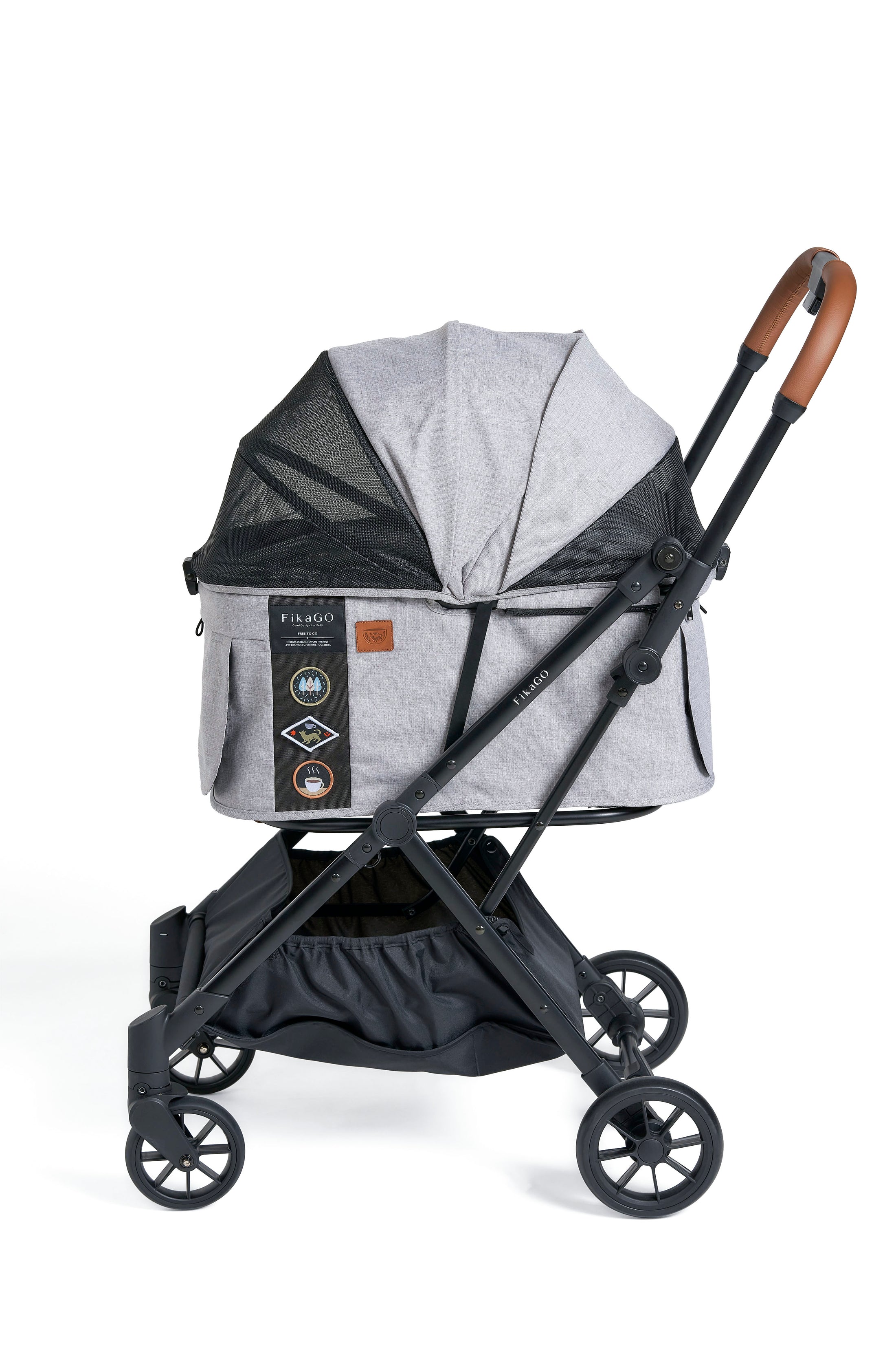 FREE TO GO | Auto Quick Folding Pet Stroller - Grey Husky