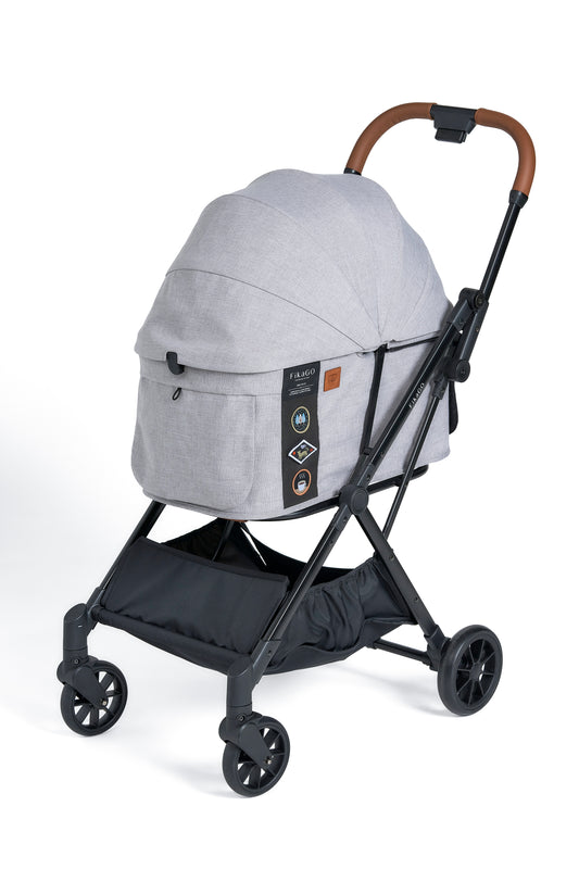 FREE TO GO | Auto Quick Folding Pet Stroller - Grey Husky