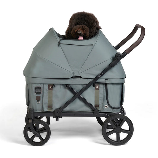 KROSS | One-Step Folding Large Pet Stroller - Forest Green